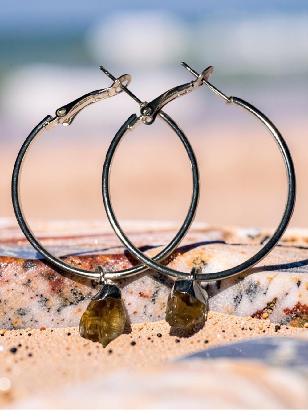 🔥 Stunning Raw Citrine Earrings 💛